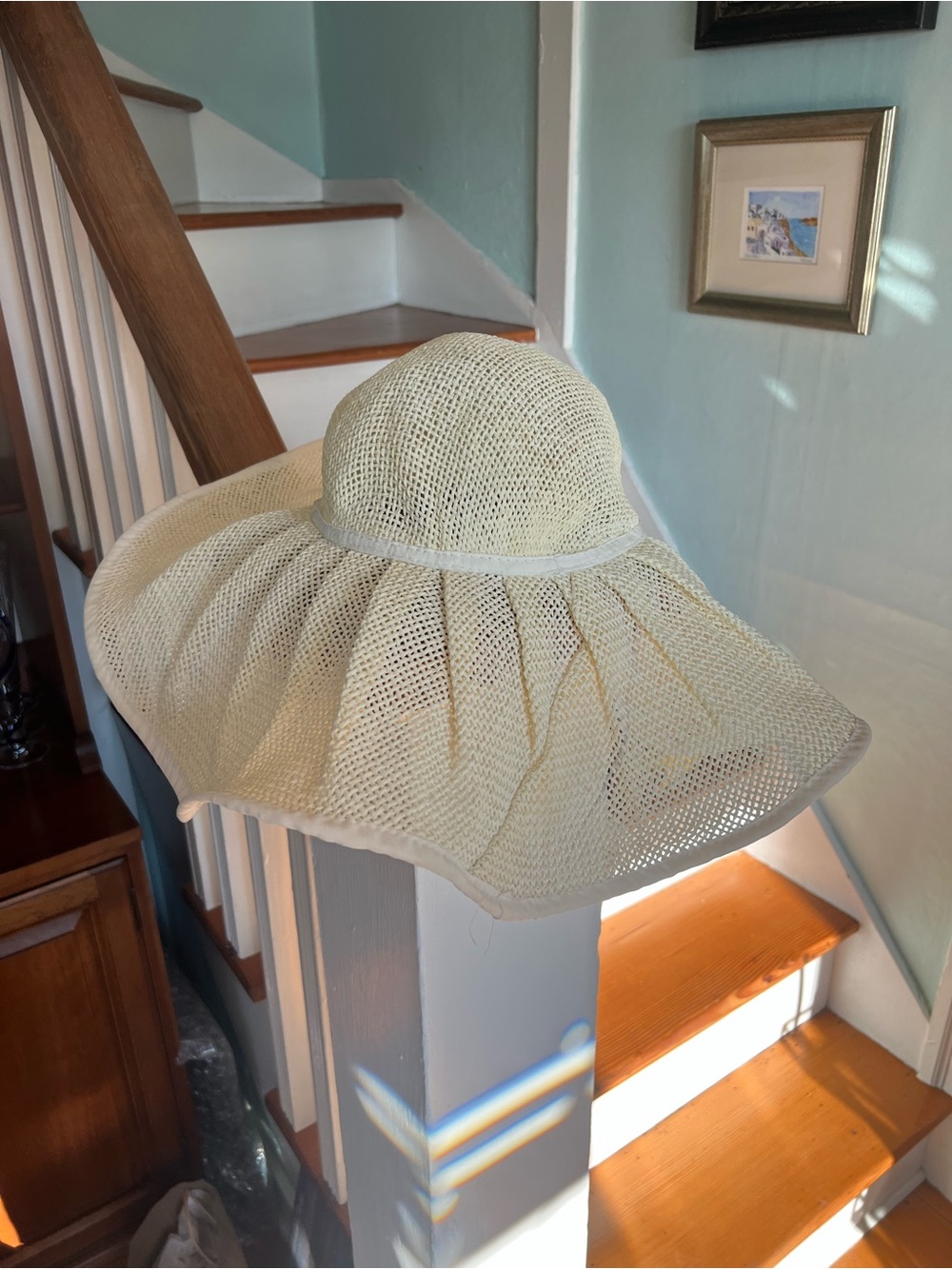 Women's Wide Brim Mesh Sun Hat - Cream